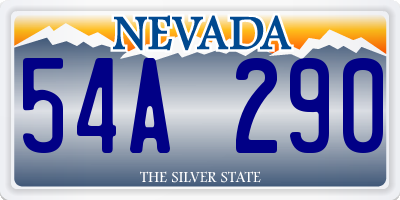 NV license plate 54A290
