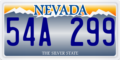 NV license plate 54A299