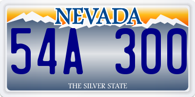 NV license plate 54A300