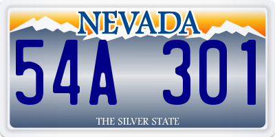 NV license plate 54A301