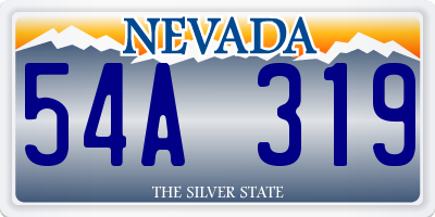 NV license plate 54A319
