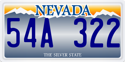 NV license plate 54A322