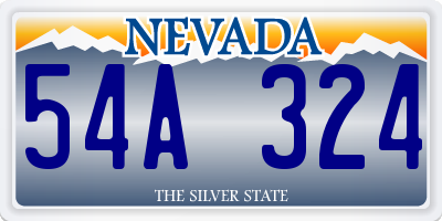 NV license plate 54A324