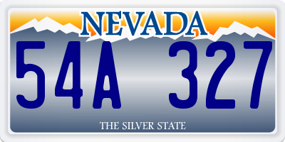 NV license plate 54A327