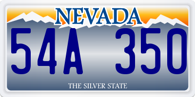 NV license plate 54A350