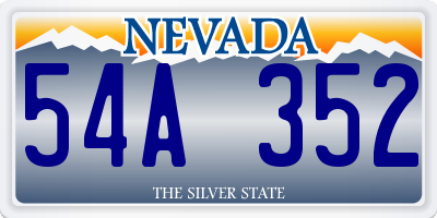 NV license plate 54A352