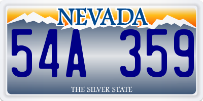 NV license plate 54A359