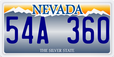 NV license plate 54A360