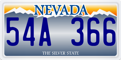 NV license plate 54A366