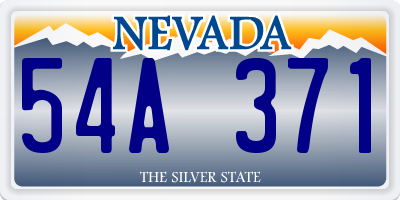 NV license plate 54A371