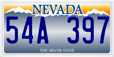 NV license plate 54A397