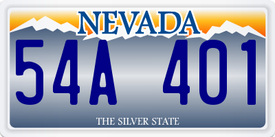 NV license plate 54A401