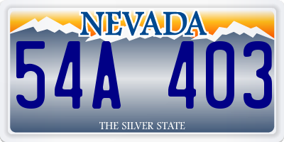 NV license plate 54A403