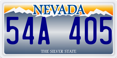 NV license plate 54A405