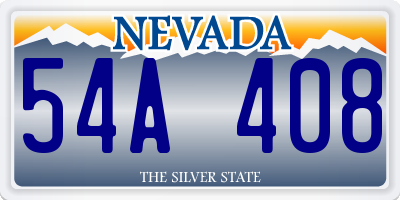 NV license plate 54A408