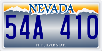 NV license plate 54A410