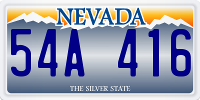 NV license plate 54A416