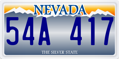 NV license plate 54A417