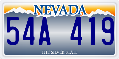 NV license plate 54A419