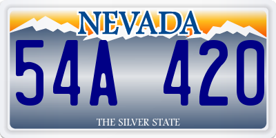 NV license plate 54A420