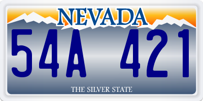NV license plate 54A421