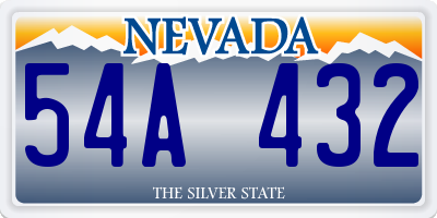 NV license plate 54A432
