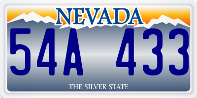 NV license plate 54A433