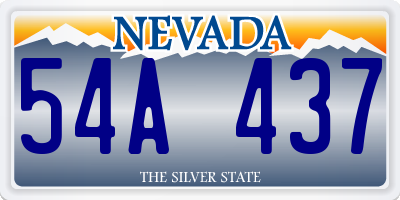 NV license plate 54A437