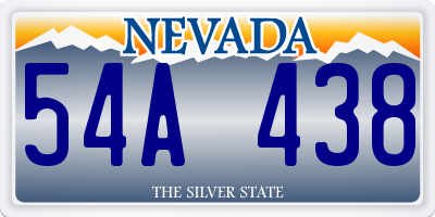 NV license plate 54A438