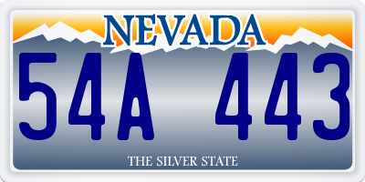 NV license plate 54A443