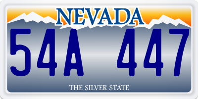 NV license plate 54A447