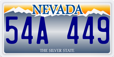 NV license plate 54A449