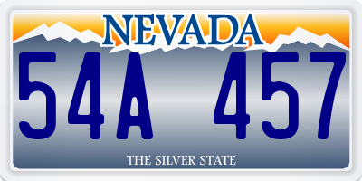 NV license plate 54A457