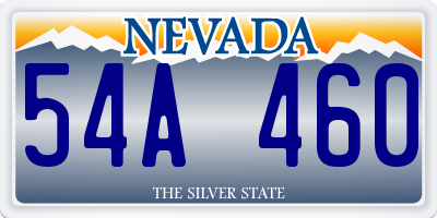 NV license plate 54A460
