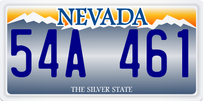 NV license plate 54A461