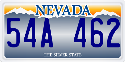 NV license plate 54A462