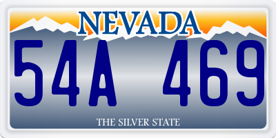 NV license plate 54A469