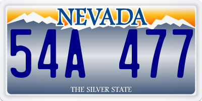 NV license plate 54A477