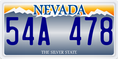 NV license plate 54A478