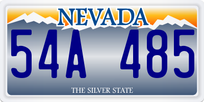 NV license plate 54A485