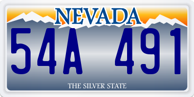 NV license plate 54A491