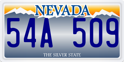 NV license plate 54A509