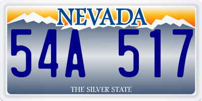 NV license plate 54A517