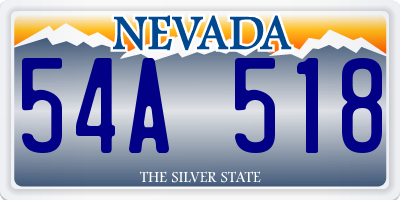 NV license plate 54A518