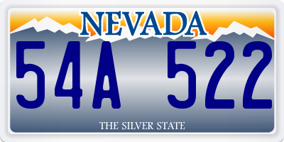 NV license plate 54A522