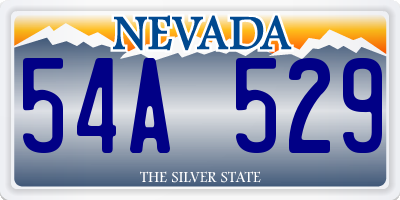 NV license plate 54A529