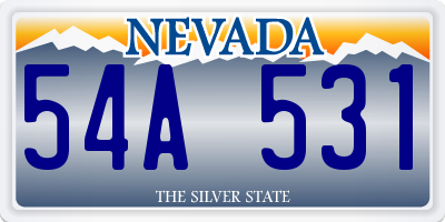 NV license plate 54A531