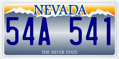 NV license plate 54A541