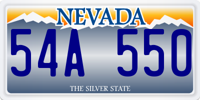 NV license plate 54A550