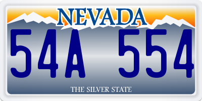 NV license plate 54A554